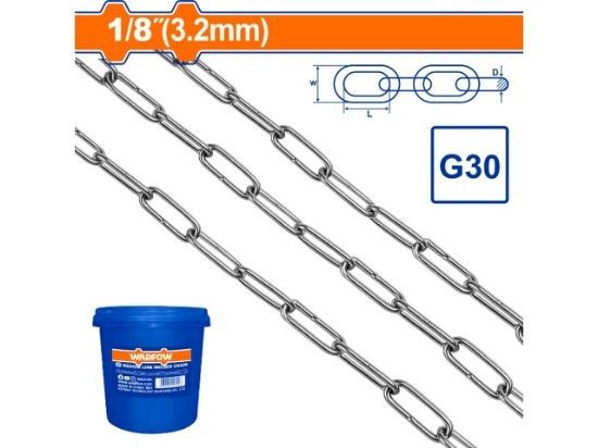 3.2mm(1/8") 25Kg 125m G30 جنزير مزيبق   - Pcs - Medium link chain