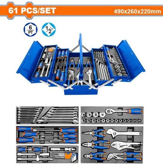 61 Pcs  شنطة عدة حديد - Pcs - 61 Pcs Tools chest set