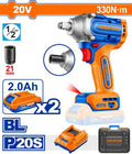 20V 2Batt 2Ah+Char+Box 330N.m BL 1/2" فرد شد عزق  - Pcs - Brushless motor