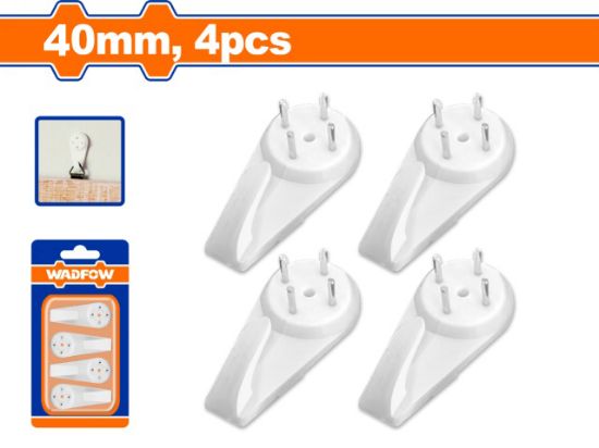 4Pcs 40mm  تعليقة صور بلاستك دق - CTN (40 pcs) - Hardwall hangers