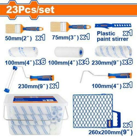 23 Pcs  طقم فراشي ورول دهان مع سطل واكسسوار - Pcs - Include: