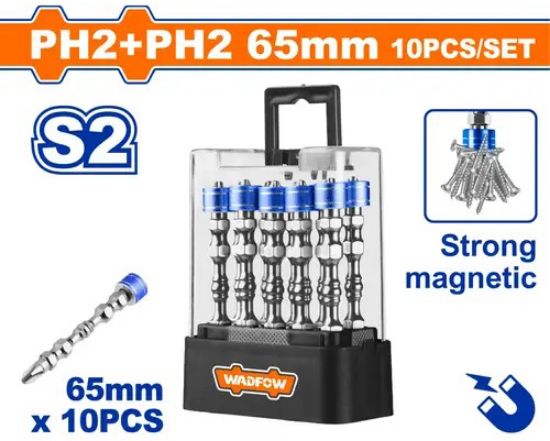 10Pcs/set 65mm مجموعة رؤوس مفكات براغي مغناطيسية قوية - Pcs - Strong magnetic screwdriver bits set