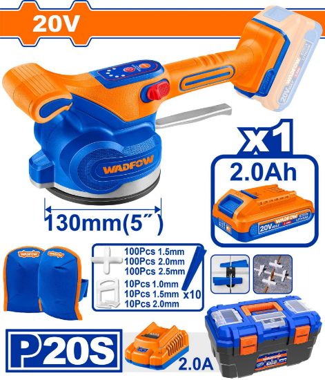 20V 1Batt 2Ah+Char +Box  50Kg  رجراج بلاط بطارة سرعات - Pcs - Voltage:20V