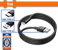 1 m  USB type-A to type-C cable   كابل - Pcs - USB type-A to type-C cable