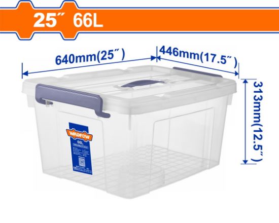 25" - 66 L صندوق تخزين شفاف - Pcs - 25" Plastic storage box