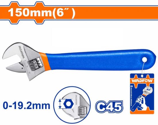 150 mm (6")   مفتاح انكليزي مسكة ملبس كوتشوك - Box (10 pcs) -