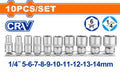 10Pcs 1/4" طقم طرابيش فدار - Box (5 pcs) - 10 Pcs 1/4" Socket set