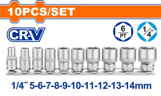 10Pcs 1/4" طقم طرابيش فدار - Box (5 pcs) - 10 Pcs 1/4" Socket set
