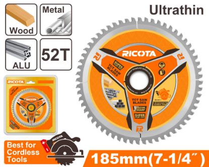 185x20mm TCT 52T 1.2mm ديسك قص للخشب والألومنيوم والمعادن فائقة الرقة - Pcs