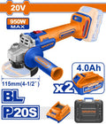 20V 2Batt 4Ah + Char + Box  BL950W   صاروخ على البطارية - Pcs - Brushless motor