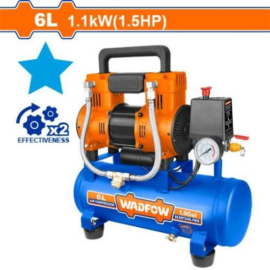 6L 2×1100W (1.5HP) كومبرسور هواء كاتم - Pcs - Voltage:220-240V~50Hz