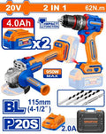 20V 2Batt 4A+Char+Box BL مجموعة صاروخ+مقدح - Pcs - Voltage:20V