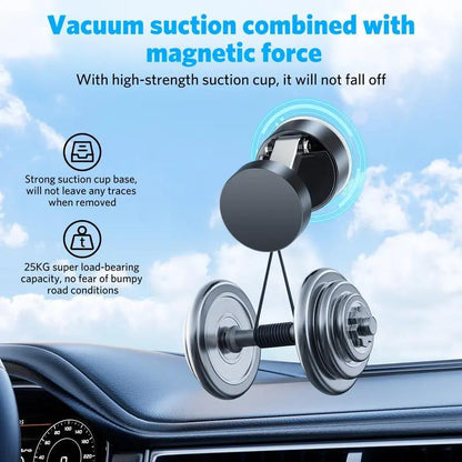 Lionorth Magnetic Phone Holder Stand, Adjustable & Foldable, Strong Suction Cup, Vacuum Adsorption, Portable Multifunctional Mobile Phone Stand for Car & Multi-Scene Use Vacuum Magnetic